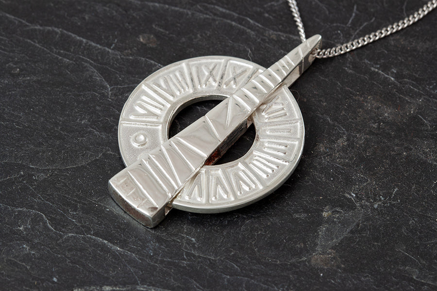 Spinning Sundial Pendant -July Birthstone Ruby