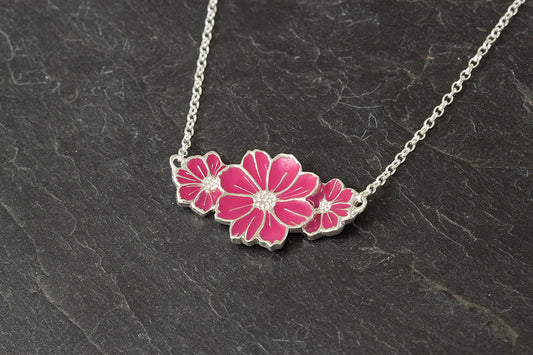 Three Cosmos Necklet - October Birthflower