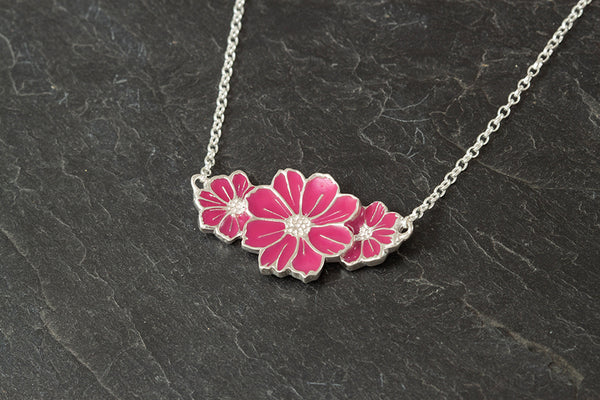Three Cosmos Necklet - October Birthflower
