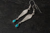 Freija Feather Earrings with Stone & Hook fittings