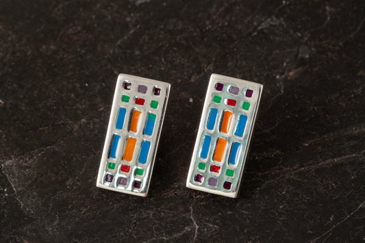 Tartan Rectangular Earrings