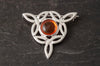 Celtic Amber Flower Brooch