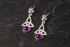 Celtic Amethyst Drop Earrings