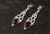 Celtic Amethyst Drop Earrings