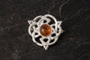 Celtic Amber Circular Brooch
