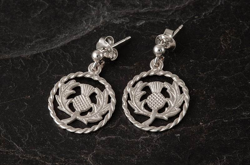Scottish Thistle Drop Earrings