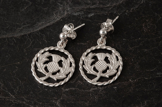 Scottish Thistle Drop Earrings