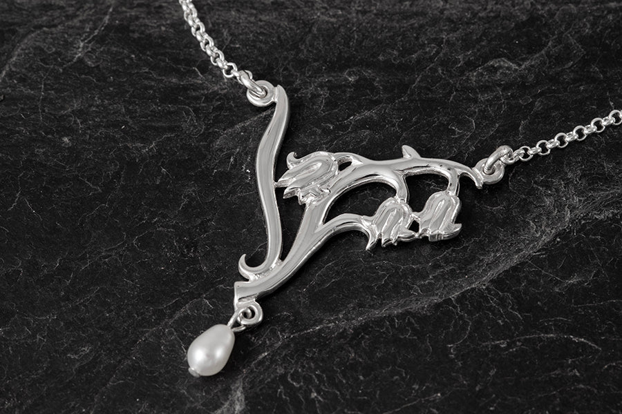 Bluebells Pendant with Pearl