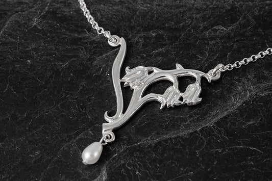 Bluebells Pendant with Pearl
