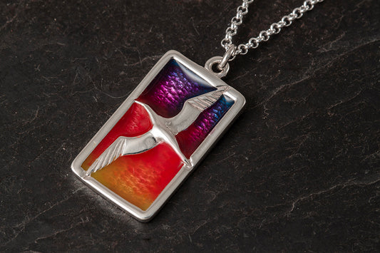 Solan - Enamelled Gannet Pendant