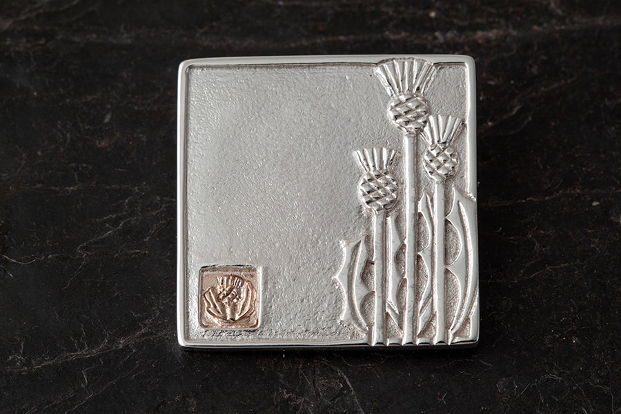 Scottish Thistle Two Tone Brooch