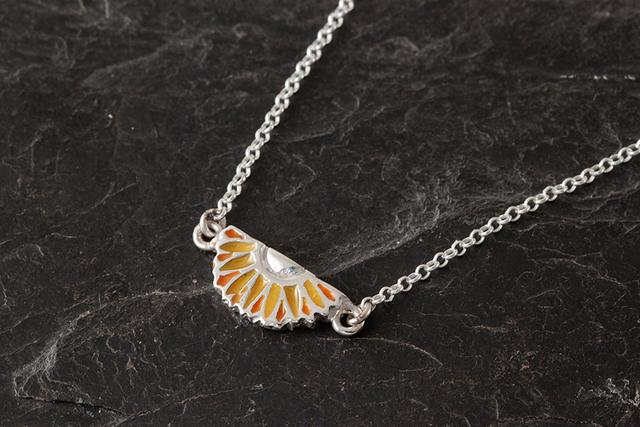 Sól - Half Sunflower Enamelled Necklet