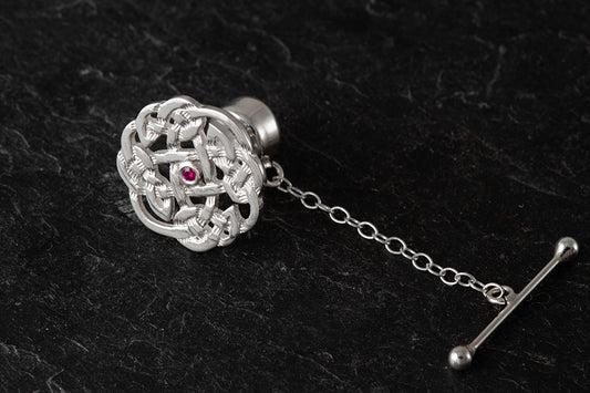 Celtic Tie Tack set with Ruby