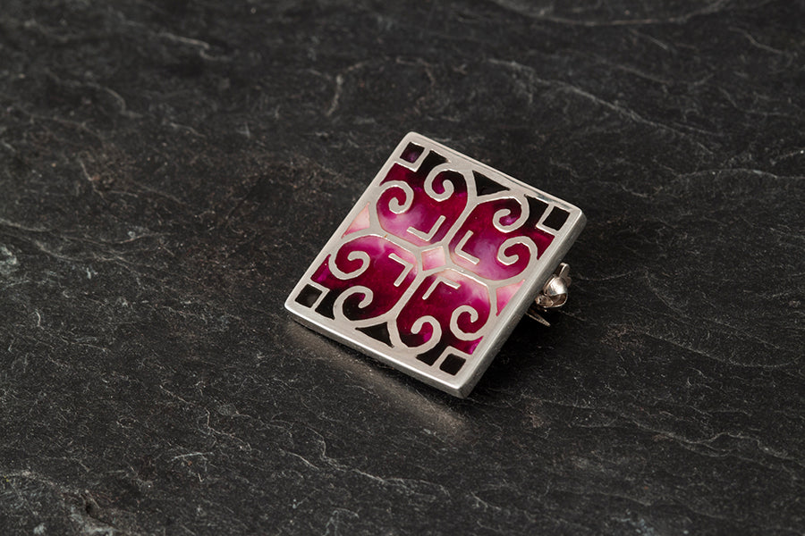 Fara large square brooch