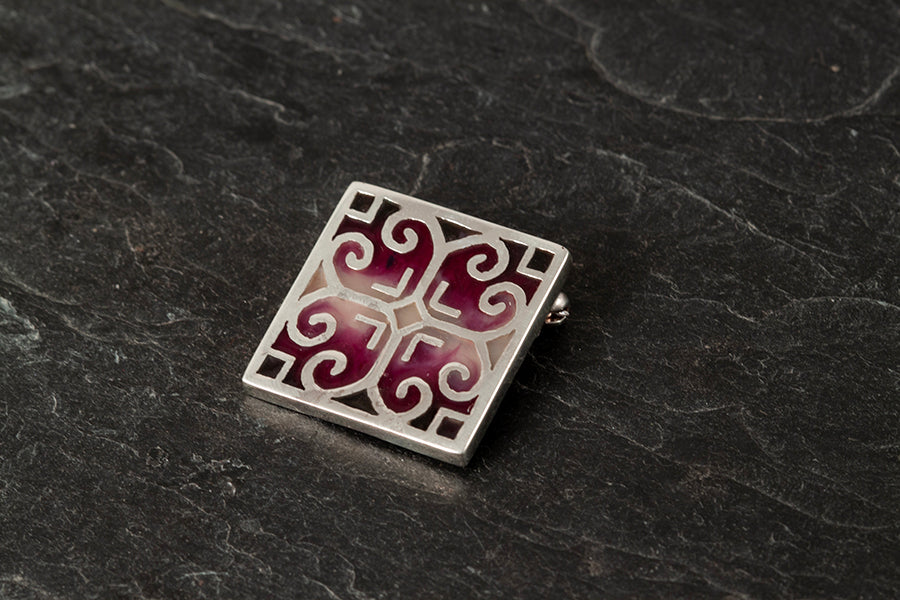 Fara large square brooch