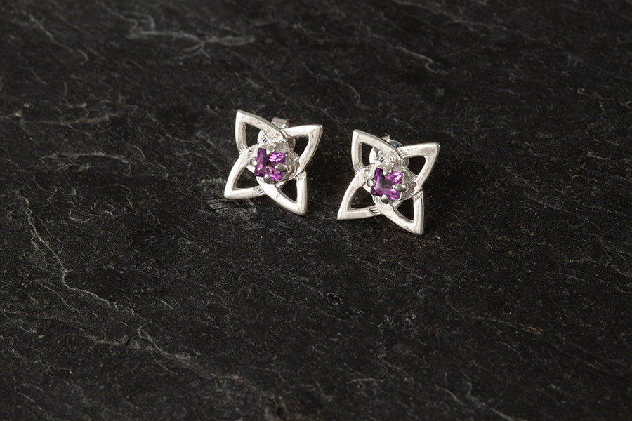 Celtic Amethyst Earrings | In Stock