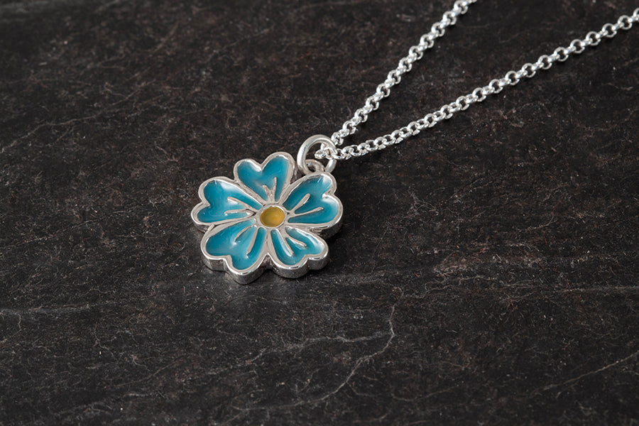 Single Flower enamelled Pendant