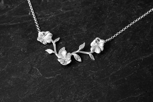 Three Violet Necklet - February