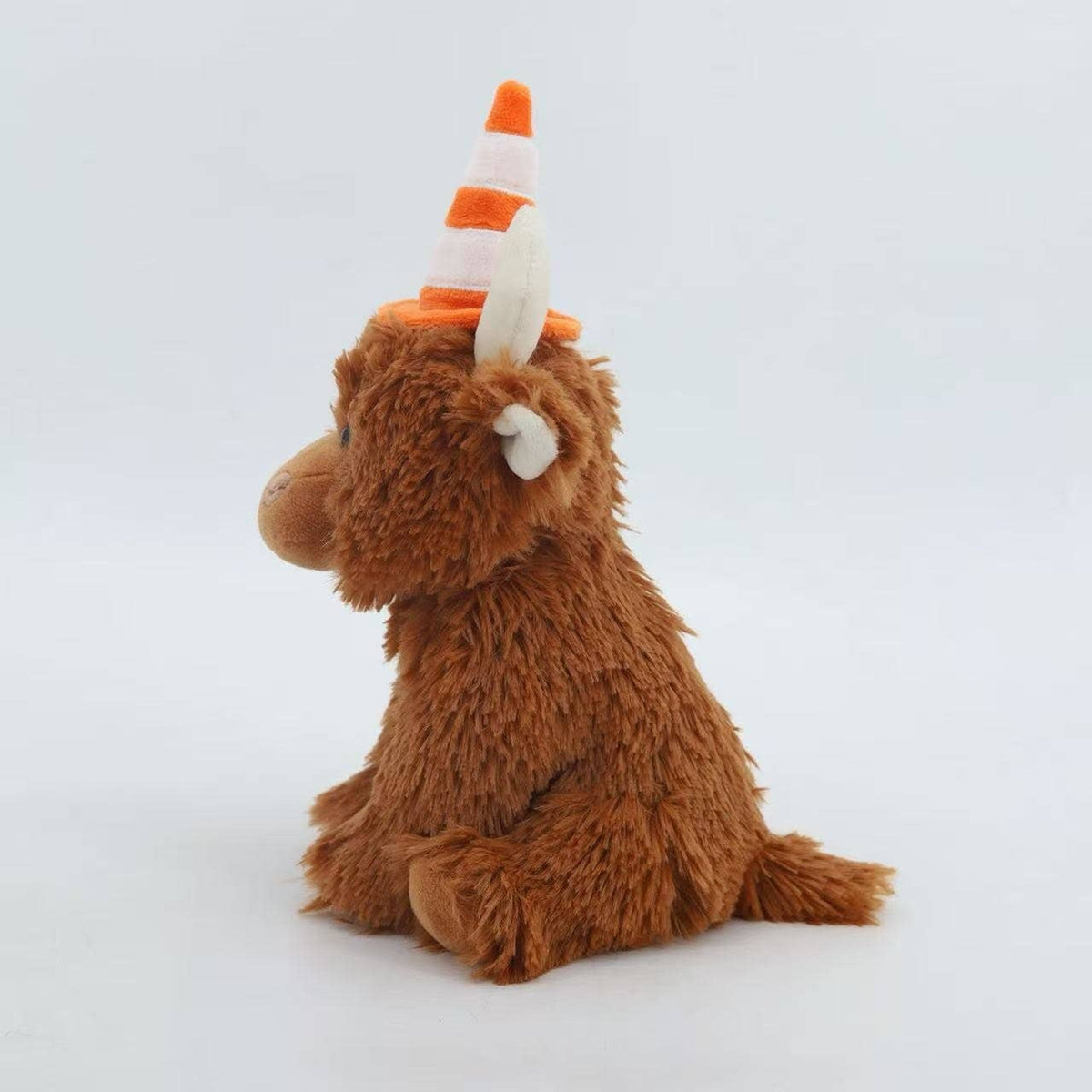Traffic Cone Coo Highland Cow Tartan Army Toy - 25cm