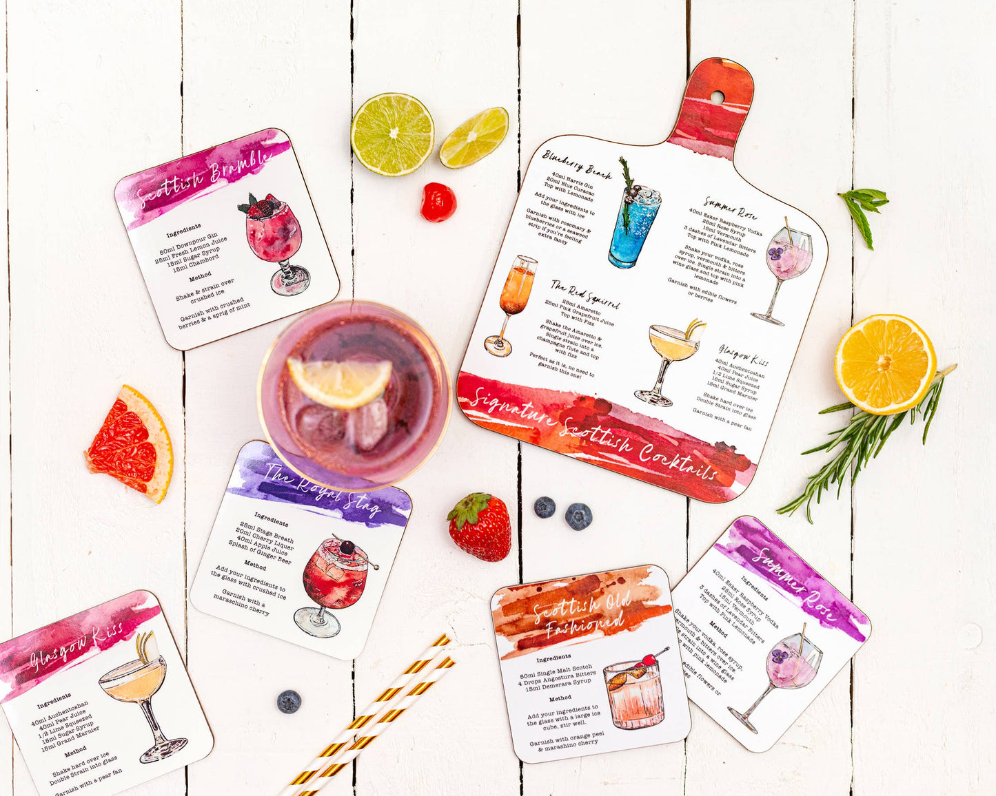 Sarah Leask Scottish Cocktail Mini Chopping Board