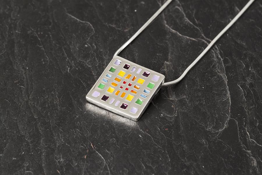 Tartan Square Pendant