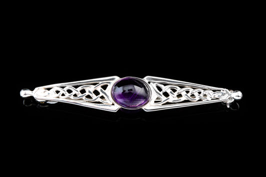 Celtic Amber Bar Brooch