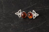 Celtic Amber Stud Earrings