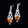 Celtic Amber Drop Earrings