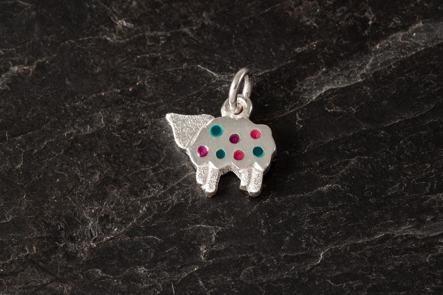 Enamelled sheep charm