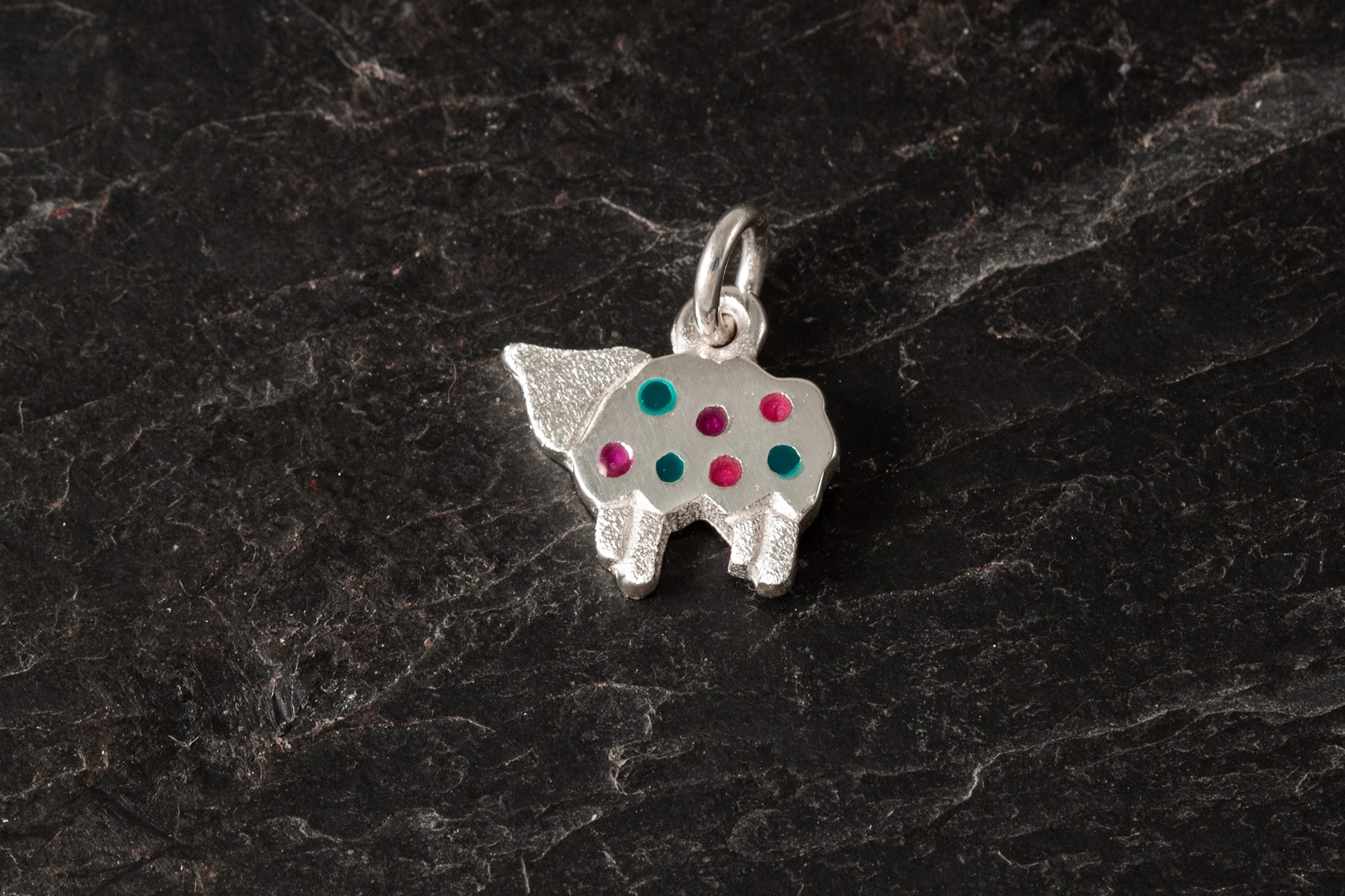 Enamelled sheep charm