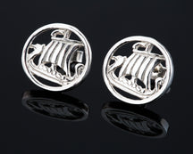 Load image into Gallery viewer, Viking Ship Stud Earrings
