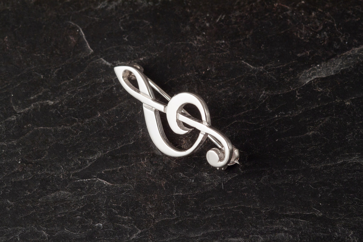 Treble Clef Musical Note Brooch