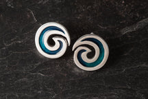 Load image into Gallery viewer, Seascape Round Wave earrings
