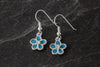 Forget me Not Enamelled Hook Earrings