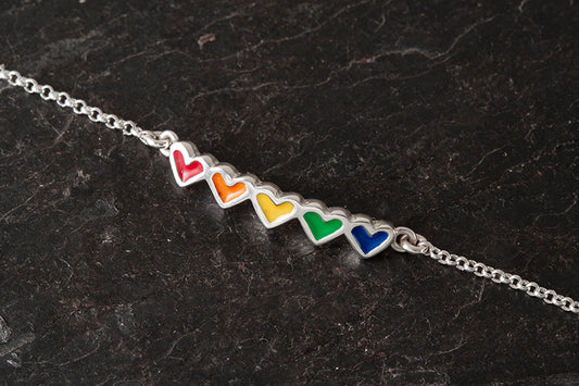 Peerie Smoorikin Bracelet with 5 Hearts