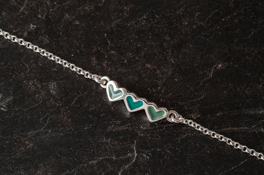 Peerie Smoorikin Bracelet with 3 hearts