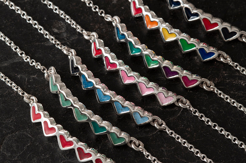 Peerie Smoorikin Bracelet with 5 Hearts