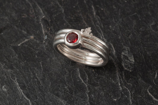 Up Helly Aa Stacking Ring - Set of 3(Silver Galley)
