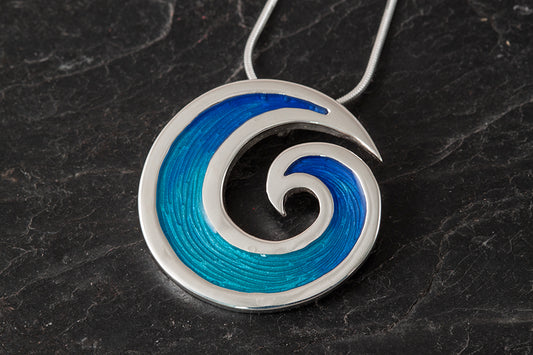 Seascape Round Wave Pendant