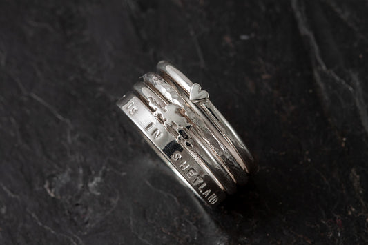 Heart of Shetland Stacking Rings - Set of 4