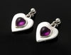 Peerie Smoorikins Heart Earrings with Amethyst.