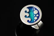 Seascape round bubble ring