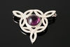 Celtic Amethyst Flower Brooch