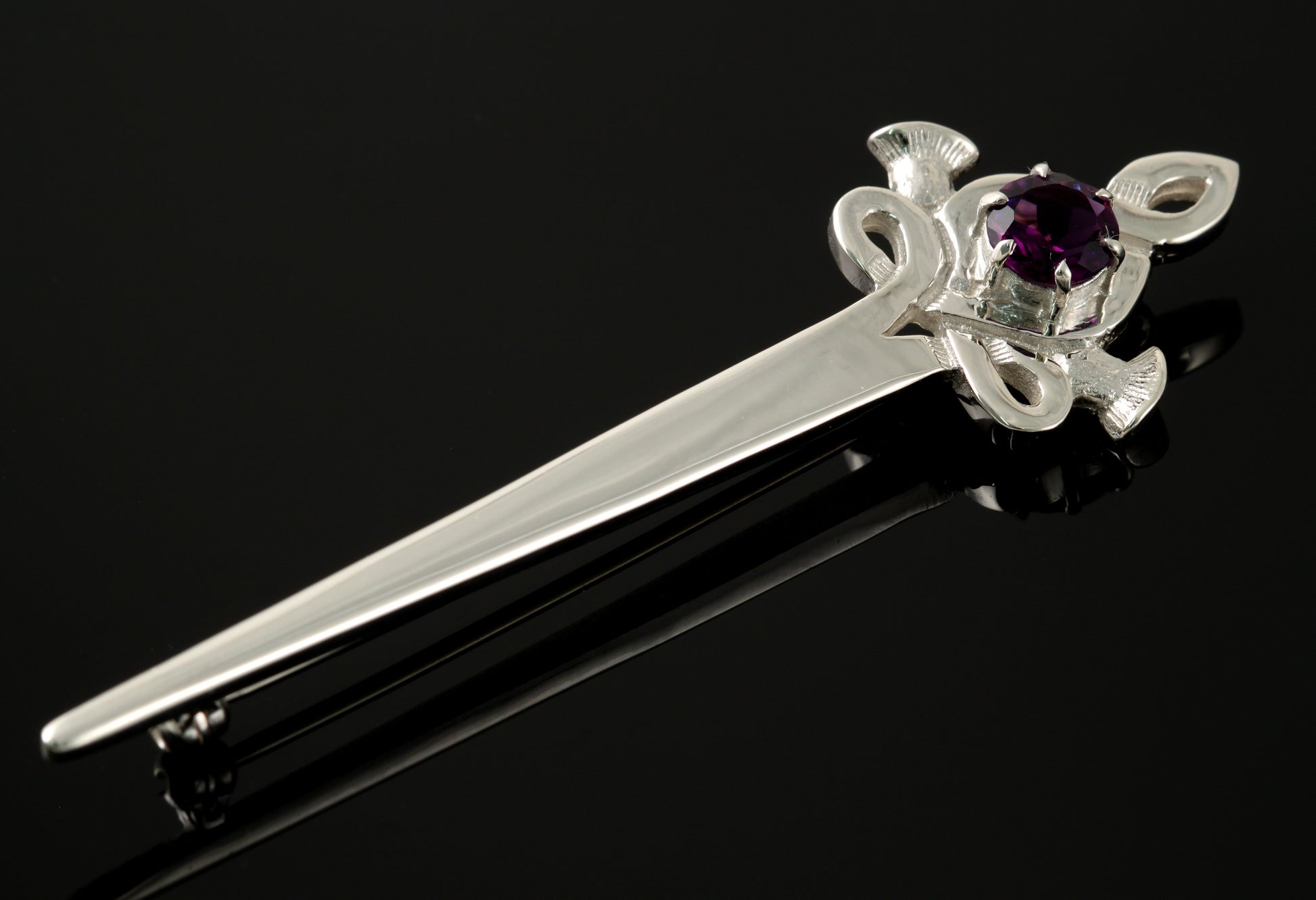 Smoky Quartz Kilt Pin