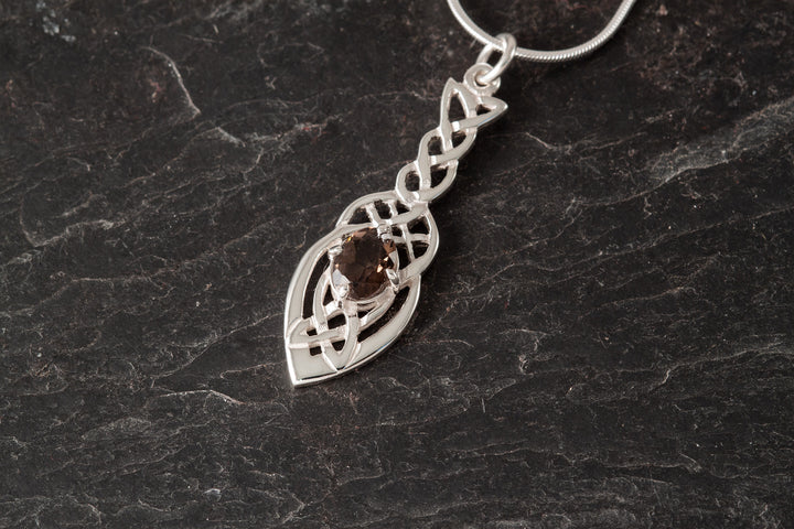 Smoky Quartz Celtic Pendant