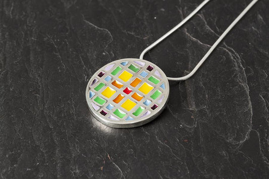 Tartan Round Pendant