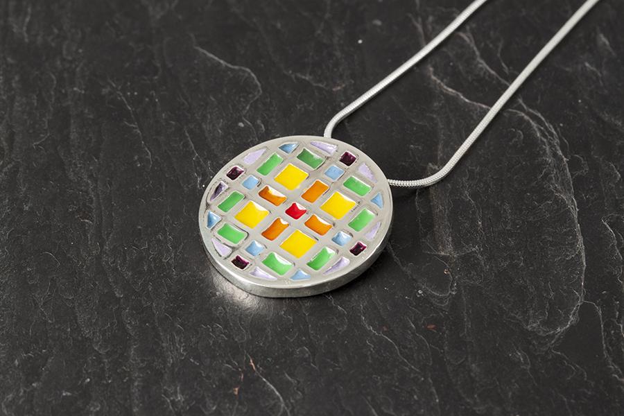 Tartan Round Pendant