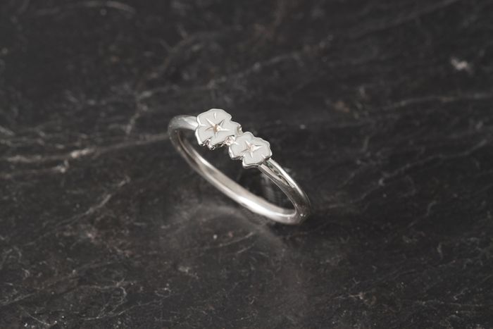 Wild Flower Stacking Rings - Double Flower Ring – Shetland Jewellery