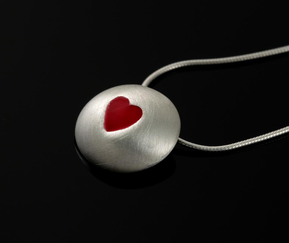 Peerie Smoorikins Enamelled Heart Pendant