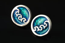 Load image into Gallery viewer, Seascape Round Wave earrings
